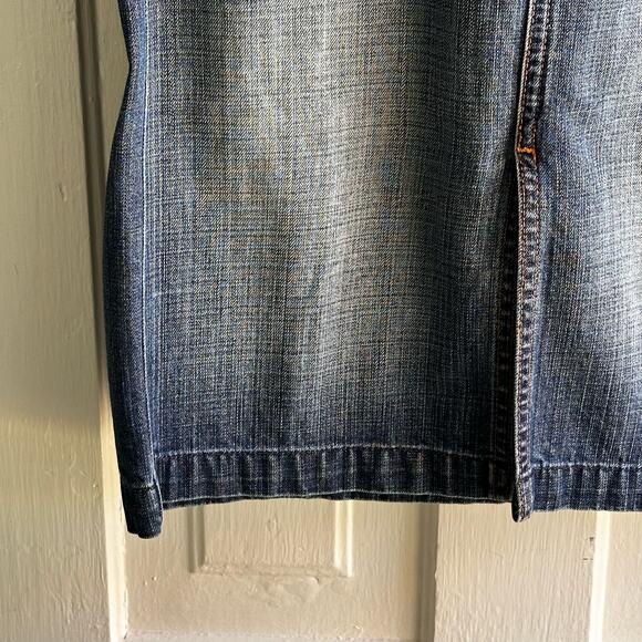 7 For All Mankind Denim Skirt Front Slit - Picture 4 of 9